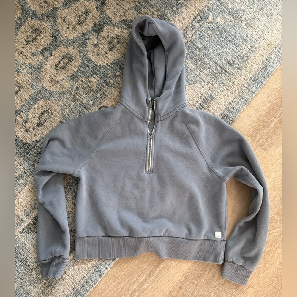 Vuori Gray Blue Restore Half-Zip Hoodie